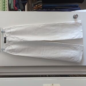 Wide leg white jeans